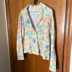 LOU & GREY Floral Linen Blouse - Medium